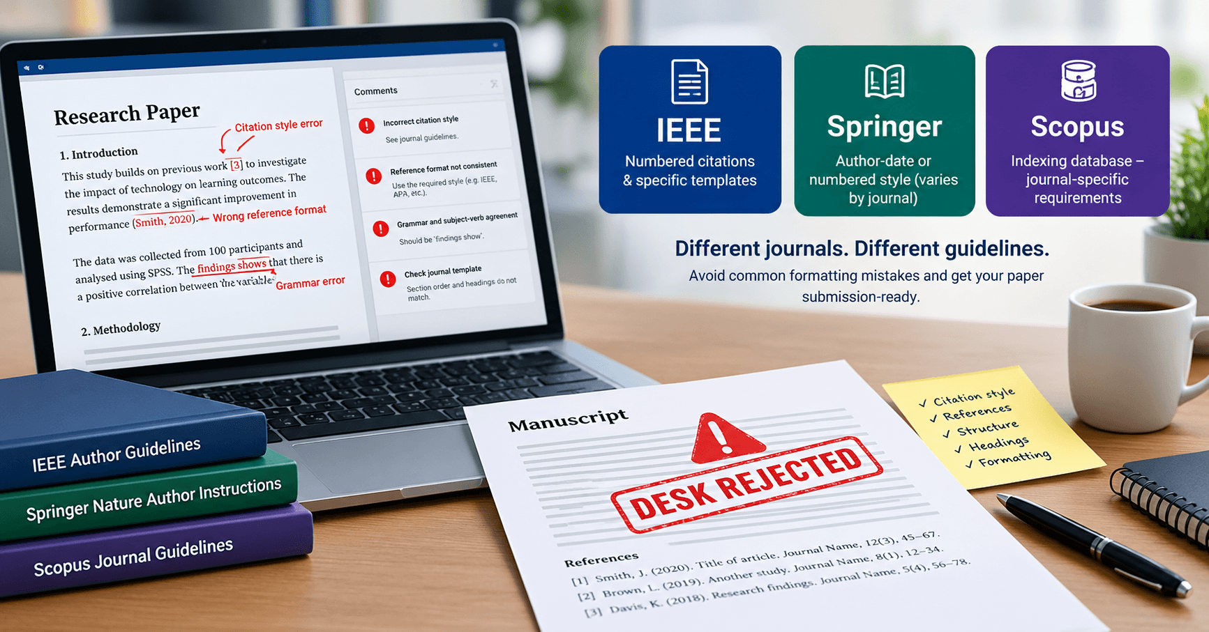 IEEE Springer and Scopus paper formatting mistakes that can lead to desk rejection